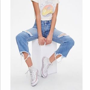 Forever 21 Distressed Straight-leg Jeans